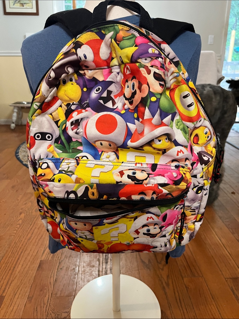 Colorful Super Mario Character Print Backpack - Multicolor